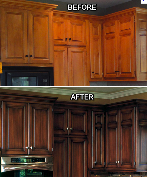 Refinishing Kitchen Cabinets Before And After